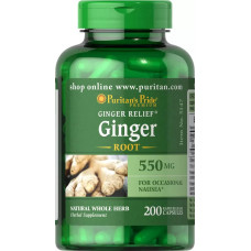 Імбир 550 мг, Puritan's Pride Ginger Root, 200 капсул