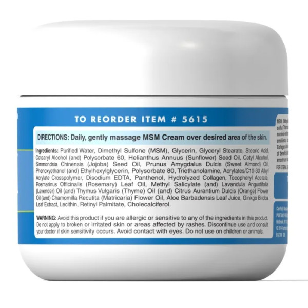 Крем з МСМ (метилсульфонілметаном), MSM Cream, Puritan's Pride, 113 мл