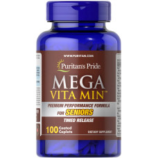 Мультивітаміни для літніх пролонговані, Puritan's Pride Multivitamins for Seniors Timed, 100 каплет