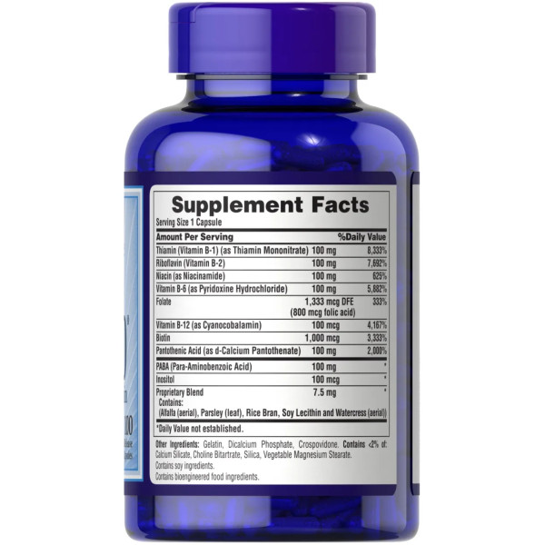 Комплекс вітамінів групи В, Vitamin B-100 Complex, Puritan's Pride, 100 капсул