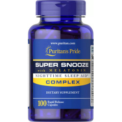 Формула для сна с мелатонином, Puritan's Pride Super Snooze, 100 капсул