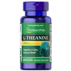 L-теанін 200 мг, Puritan's Pride L-Theanine, 60 капсул