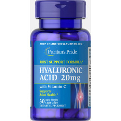 Гіалуронова кислота 20 мг, Puritan's Pride Hyaluronic Acid, 30 капсул