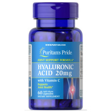 Гиалуроновая кислота 20 мг, Puritan's Pride Hyaluronic Acid, 60 капсул