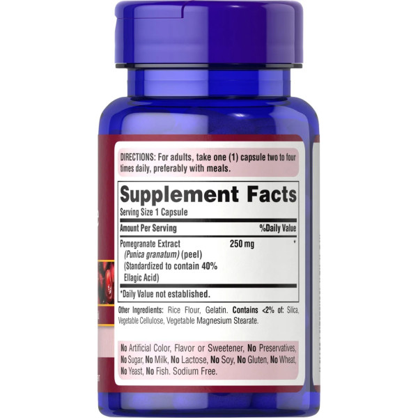 Гранат, екстракт, Pomegranate Extract, Puritan's Pride, 250 мг, 60 капсул