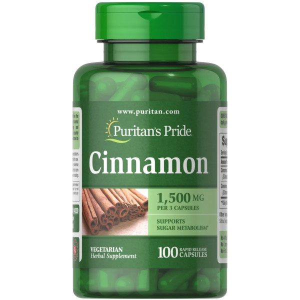 Кориця, Cinnamon, Puritan's Pride, 500 мг, 100 капсул