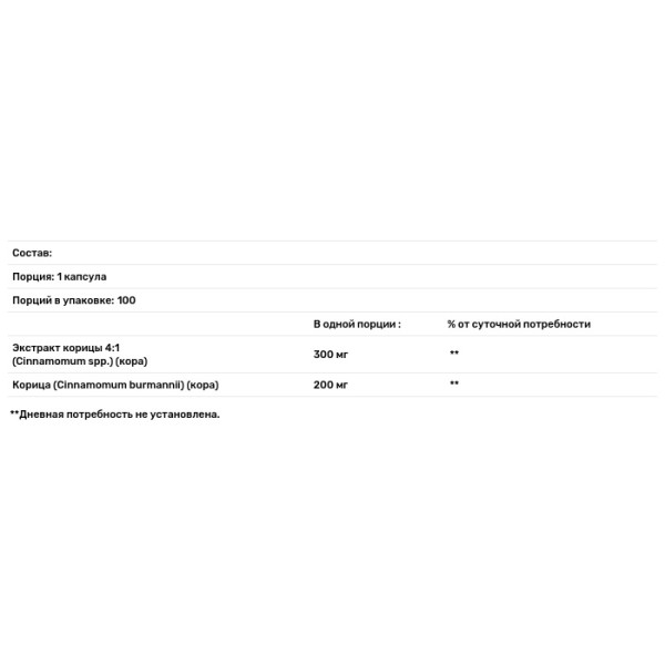 Кориця, Cinnamon, Puritan's Pride, 500 мг, 100 капсул