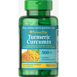 Куркумин 500 мг, Puritan's Pride Turmeric Curcumin, 90 капсул