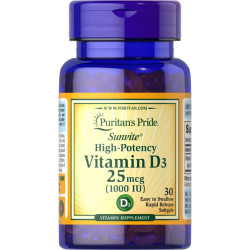 Вітамін D3 1000 МО, Puritan's Pride Vitamin D3, 30 капсул