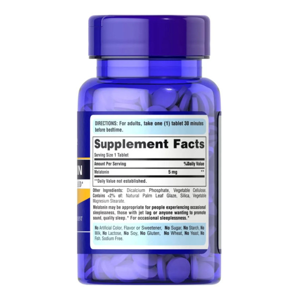 Мелатонін, Melatonin, Puritan's Pride, високоефективний, 5 мг, 120 таблеток