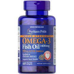 Омега-3 риб'ячий жир 1400 мг (950 мг активного омега-3), Puritan's Pride Omega-3 Fish Oil, 60 гелевих капсул