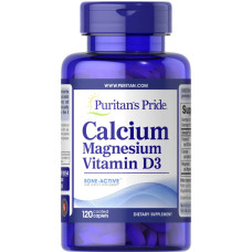Кальцій магній вітамін D, Puritan's Pride Calcium Magnesium with Vitamin D, 120 каплет