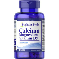 Кальций магний витамин D, Puritan's Pride Calcium Magnesium with Vitamin D, 120 каплет