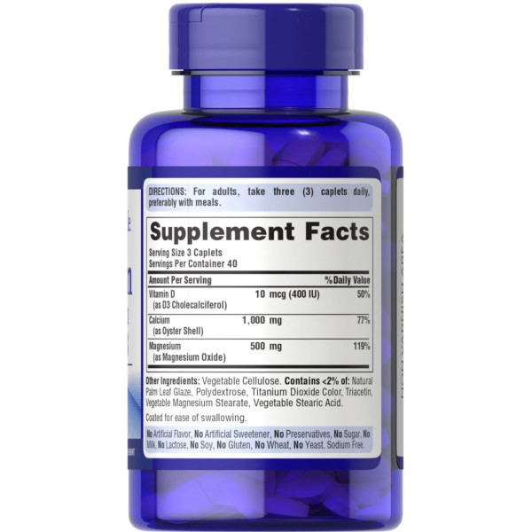 Кальцій Магній Вітамін D, Calcium Magnesium with Vitamin D, Puritan's Pride, 120 каплет