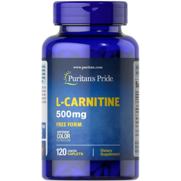 L-карнітин, L-Carnitine, Puritan's Pride, 500 мг, 120 капсул