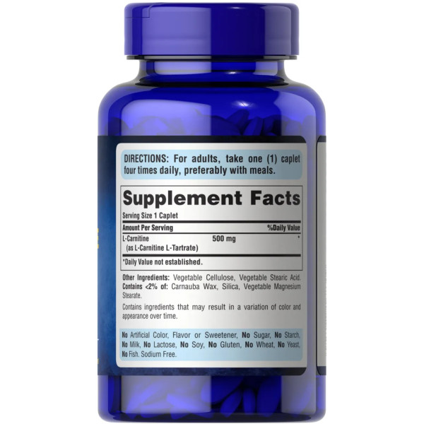 L-карнітин, L-Carnitine, Puritan's Pride, 500 мг, 120 капсул