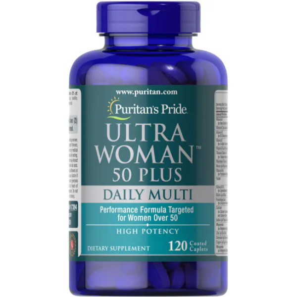 Мультивітаміни для жінок 50+, Ultra Woman ™ 50 Plus Multi-Vitamin, Puritan's Pride, 120 каплет