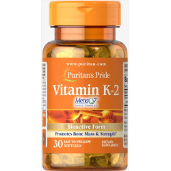 Вітамін K2 50 мкг, Puritan's Pride Vitamin K-2 (MenaQ7), 30 м'яких капсул
