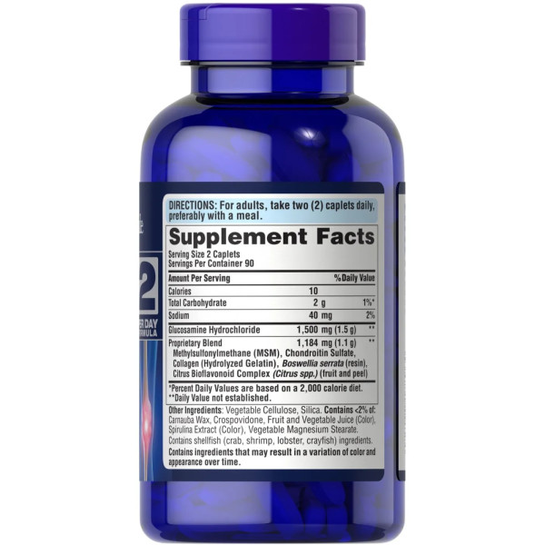 Глюкозамін хондроїтин і МСМ, Triple Strength Glucosamine, Chondroitin, MSM, Puritan's Pride, 180 каплет