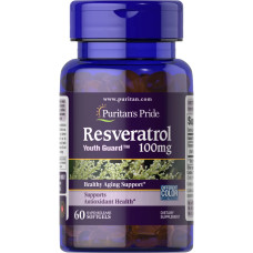 Ресвератрол 100 мг, Puritan's Pride Resveratrol, быстрое высвобождение, 60 мягких капсул