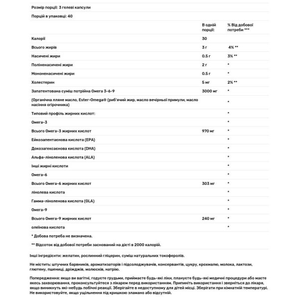 Омега 3-6-9, Triple Omega 3-6-9, Puritan's Pride, потрійна, з риб'ячим, лляним та огірковим маслом, 120 гелевих капсул