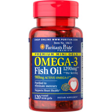 Омега-3 риб'ячий жир 1290 мг, Puritan's Pride Omega-3 Fish Oil, 120 капсул (450 мг активного омега-3)