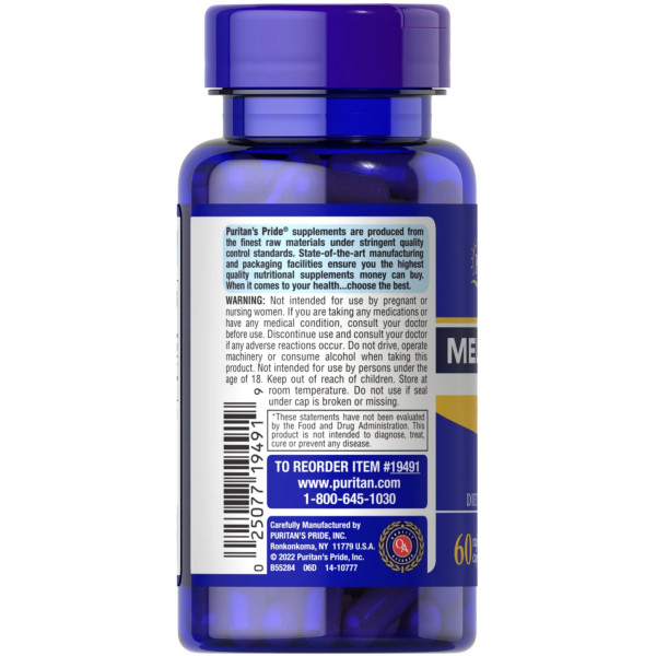 Мелатонин, Melatonin, Puritan's Pride, 10 мг, 60 капсул