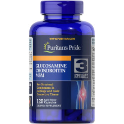 Глюкозамін хондроїтин та МСМ подвійна сила, Puritan's Pride Glucosamine, Chondroitin MSM, 120 капсул