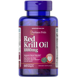 Олія криля 1000 мг, Puritan's Pride Red Krill Oil, 60 гелевих капсул