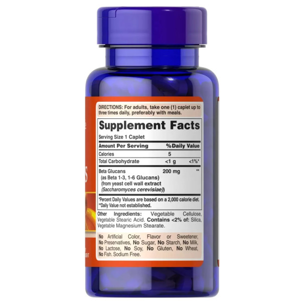 Бета-глюкан, Beta Glucans, Puritan's Pride, 200 мг, 60 капсул