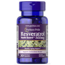 Ресвератрол 500 мг, Puritan's Pride Resveratrol, 30 капсул