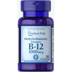 Вітамін B12 метилкобаламін 1000 мкг міні льодяники, Puritan's Pride Methylcobalamin Vitamin B-12, 30 шт