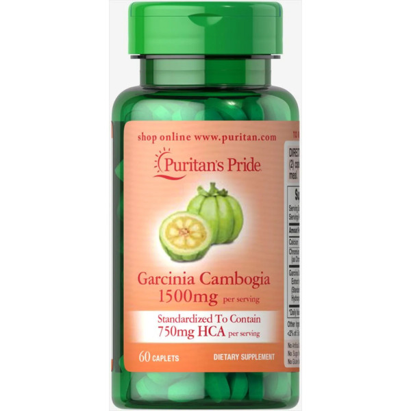 Гарцинія камбоджійська, Garcinia Cambogia, Puritan's Pride, 750 мг, 60 каплет