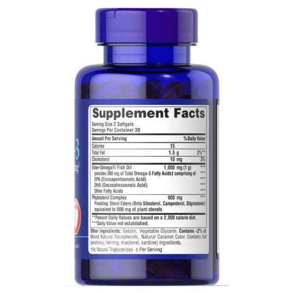 Омега-3, риб'ячий жир, Omega-3 Fish Oil, Puritan's Pride, з холестеролом, 1000 мг, 60 капсул