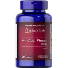 Яблучний оцет 600 мг, Puritan's Pride Apple Cider Vinegar, 200 таблеток