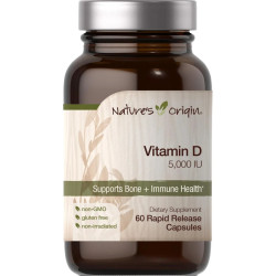 Витамин D 5000 МЕ, Puritan's Pride Vitamin D Nature's Origin, 60 капсул
