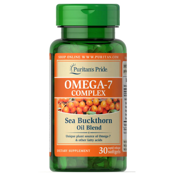 Омега-7 з обліпихової олії, Omega-7 Buckthorn Oil, Puritan's Pride, 30 капсул