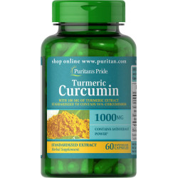 Куркумин 1000 мг с биоперином, Puritan's Pride Turmeric Curcumin with Bioperine, 900 мг куркумы и 100 мг куркумина, 60 капсул