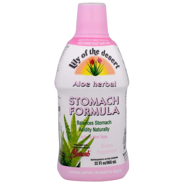 Алоэ, формула для желудка, Aloe Stomach Formula, Lily of the Desert, мята, 960 мл