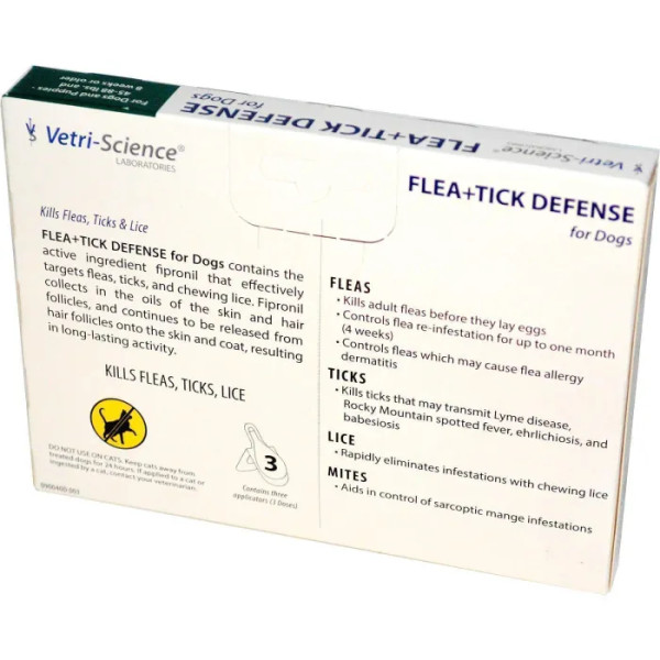 Средство от блох для собак, Flea + Tick Defense, 21st Century, 20-40 кг, 3 аппликатора