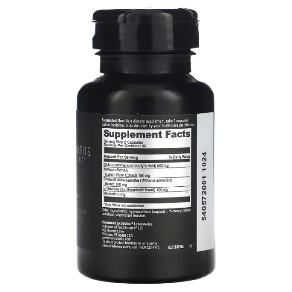 Формула сну, Sleep Benefits, DaVinci Laboratories of Vermont, 60 капсул