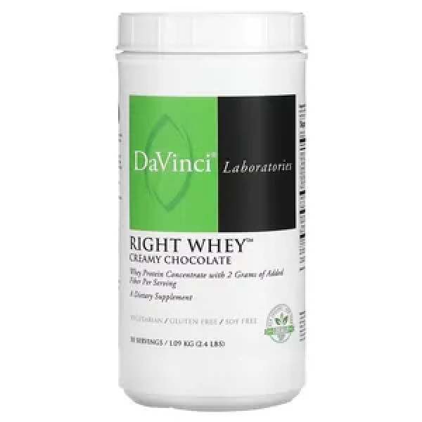 Сироватковий протеїн, Right Whey, DaVinci Laboratories, смак вершкового шоколаду, порошок, 1,09 кг