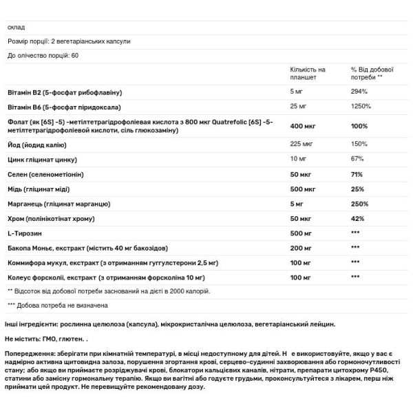 Підтримка щитовидної залози, Thyroid Basics, DaVinci Laboratories of Vermont, 120 вегетаріанських капсул