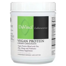 Рослинний протеїн для веганів зі смаком вершковий шоколад, Vegan Protein DaVinci Laboratories, 447 г, порошок