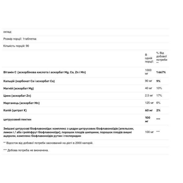Вітамін С з біофлавоноїдами, Poten-C, DaVinci Laboratories of Vermont, 1000 мг, 90 таблеток