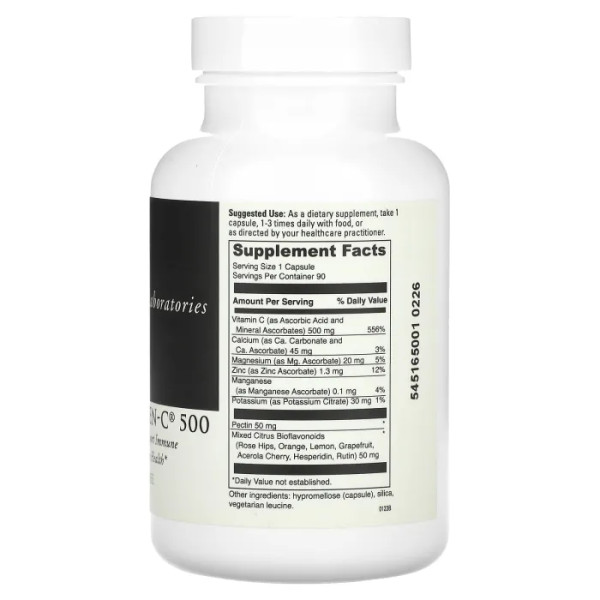 Вітамін С з біофлавоноїдами, Poten-C, DaVinci Laboratories of Vermont, 500 мг, 90 капсул