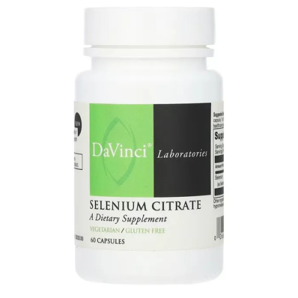 Селен, Selenium Citrate, DaVinci Laboratories of Vermont, 200 мкг, 60 капсул