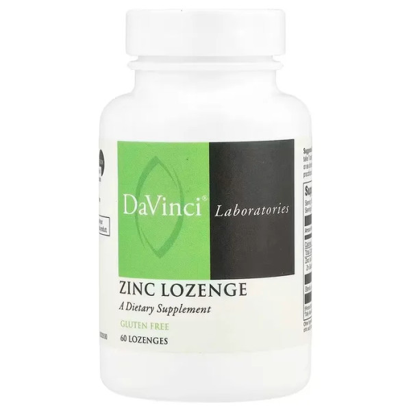 Цинк, Zinc, DaVinci Laboratories, смак лимона, 60 льодяників