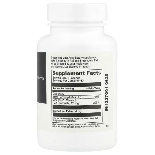 Цинк, Zinc, DaVinci Laboratories, смак лимона, 60 льодяників