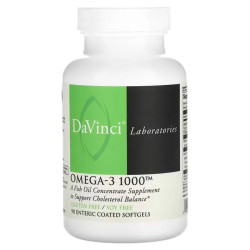 Омега-3 рыбий жир 1000, DaVinci Laboratories of Vermont Omega-3 1000, 90 капсул в кишечнорастворимой оболочке